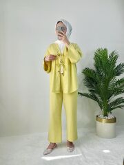 BAĞLAMA DETAYLI KİMONO TAKIM