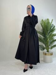 KUŞAKLI KOTON ELBİSE