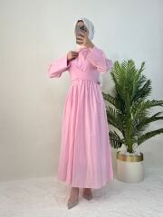 KUŞAKLI KOTON ELBİSE