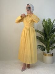 KUŞAKLI KOTON ELBİSE