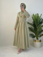 KUŞAKLI KOTON ELBİSE