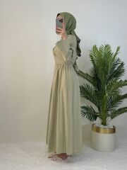 KUŞAKLI KOTON ELBİSE