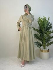 KUŞAKLI KOTON ELBİSE