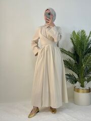 KUŞAKLI KOTON ELBİSE