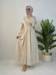 KUŞAKLI KOTON ELBİSE