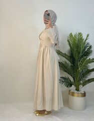 KUŞAKLI KOTON ELBİSE