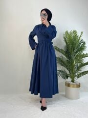 KUŞAKLI KOTON ELBİSE